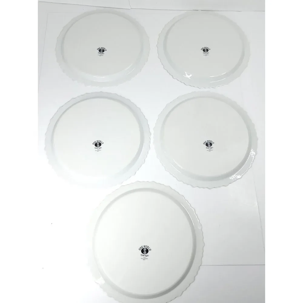 Vintage One World Sango Japan Hellespont‎ 8001 Plates Big Bowl Salad Plate Bowls